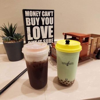 Bubble U - Burn Burn Tea Latte (left) & Honey Dew Smoothie w/ boba (right) - Coffee & Tea Near Me - Los Angeles, California Bubble U - Burn Burn Tea Latte (left) & Honey Dew Smoothie w/ boba (right) - Coffee & Tea Near Me - Los Angeles, California