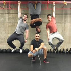 Human Fitness - The Team that's here to serve YOU! |From the left, Max, Chris (upside down), Andreas (crouching), Nino