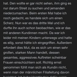 REWE - Hier noch eine Kundin, die mit dem Probleme hatte und nicht nur einmal sie wurde genauso angegangen