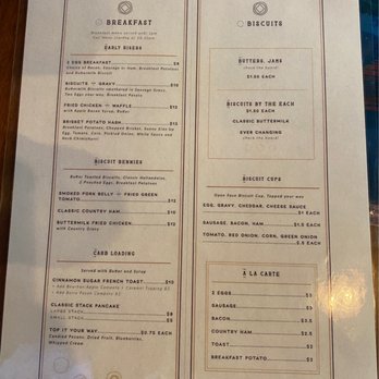Biscuits and Bourbon - Brunch Menu - New American Near Me - Henderson, Nevada