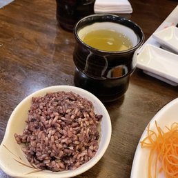 Brown rice and green tea Brown rice and green tea