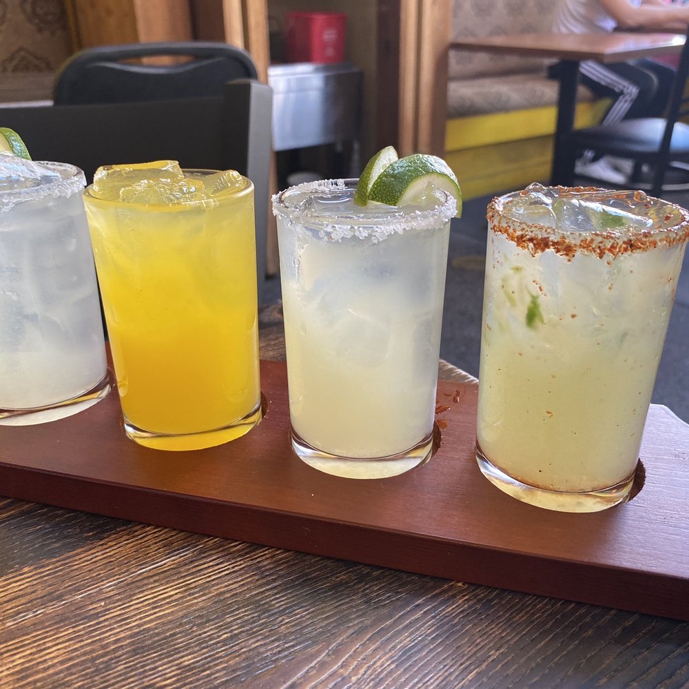 Mexican Republic Kitchen & Cantina - Margarita Flight - l to r Mezcalita, mango, Traditional Margarita and cucumber jalapeño - Mexican Near Me - Forest Park, Illinois Mexican Republic Kitchen & Cantina - Margarita Flight - l to r Mezcalita, mango, Traditional Margarita and cucumber jalapeño - Mexican Near Me - Forest Park, Illinois