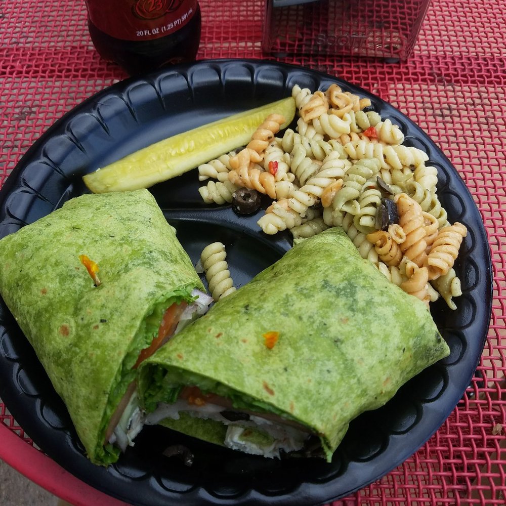 Hello Deli - Greek Wrap with a side of Pasta salad and a pickle. Thanks Hello Deli! - Delis Near Me - Vista, California Hello Deli - Greek Wrap with a side of Pasta salad and a pickle. Thanks Hello Deli! - Delis Near Me - Vista, California