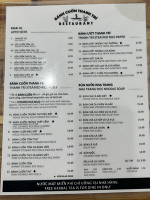 Menu photo 3 Banh Cuon Thanh Tri Garden Grove, CA