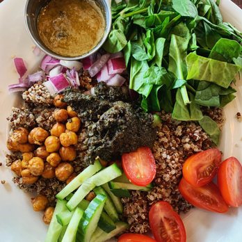 Grumpy's Cafe - Mediterranean Quinoa bowl minus feta - Breakfast & Brunch Near Me - Cleveland, Ohio Grumpy's Cafe - Mediterranean Quinoa bowl minus feta - Breakfast & Brunch Near Me - Cleveland, Ohio