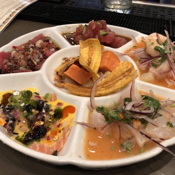 Puerto 27 Peruvian Kitchen & Pisco Bar - Ceviche Sampler - Peruvian Near Me - Pacifica, California Puerto 27 Peruvian Kitchen & Pisco Bar - Ceviche Sampler - Peruvian Near Me - Pacifica, California
