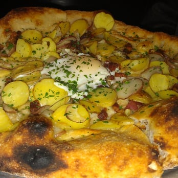 Bar Bocce - Marble potato, smoked bacon and fontina pizza. With added egg. - Pizza Near Me - Sausalito, California