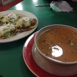 Taqueria Jalapeno - Pozole comes with tostadas and you can make it as white or red spice as you want.