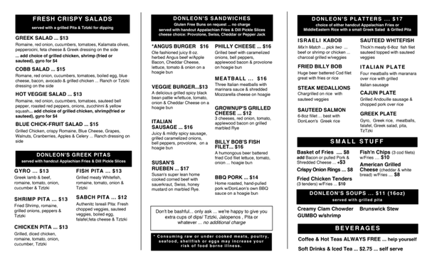 Menu photo 1 Don Leon's Highlands, NC