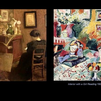 Madison Public Library - 8/26/26:Henri Matisse Zoom Presentation. 1894 Woman reading to an updated modern version 1905 Interior with a girl reading. - Libraries Near Me - Madison, New Jersey Madison Public Library - 8/26/26:Henri Matisse Zoom Presentation. 1894 Woman reading to an updated modern version 1905 Interior with a girl reading. - Libraries Near Me - Madison, New Jersey