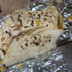 Potato, egg & cheese on flour at Mary's Tacos in Boerne.