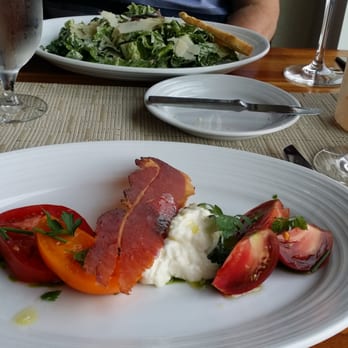 the C restaurant + bar - Appetizers - burrata with heirloom tomatoes and prociutto. Caesar salad. Delish. - Seafood Near Me - Monterey, California the C restaurant + bar - Appetizers - burrata with heirloom tomatoes and prociutto. Caesar salad. Delish. - Seafood Near Me - Monterey, California