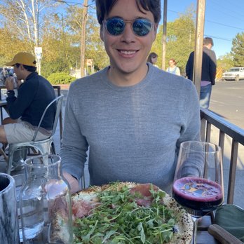 Pizzicletta - My favorite lad with an Amore Oi Mari and a glass of Lambrusco! - Pizza Near Me - Flagstaff, Arizona