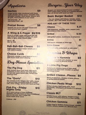 Menu photo 8 Pig Dog Pub Montgomery, IL