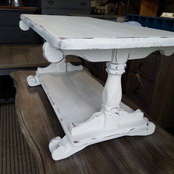 Kj Interiors - Painted and distressed white coffee table. - Furniture Repair Near Me - Mission Viejo, California Kj Interiors - Painted and distressed white coffee table. - Furniture Repair Near Me - Mission Viejo, California