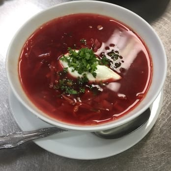 Genatsvale Restaurant - Borsch( the famous Russian soup made of beet) - Middle Eastern Near Me - Toronto, Ontario Genatsvale Restaurant - Borsch( the famous Russian soup made of beet) - Middle Eastern Near Me - Toronto, Ontario