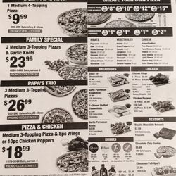 Papa Johns Pizza - Flyer at Store