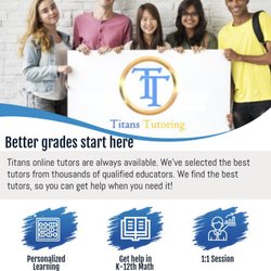 Titans Tutoring - Now offering an in-person and virtual tutoring session