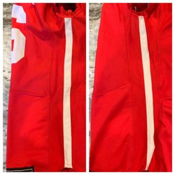 C & M Tailoring & Alteration - Left side is the unaltered seam of jersey and right side is the jersey following the repair.