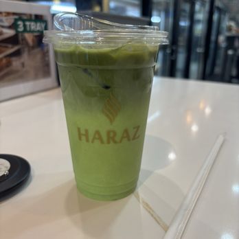 Haraz Coffee House - Iced matcha latte with pistachio - Coffee & Tea Near Me - Pembroke Pines, Florida
