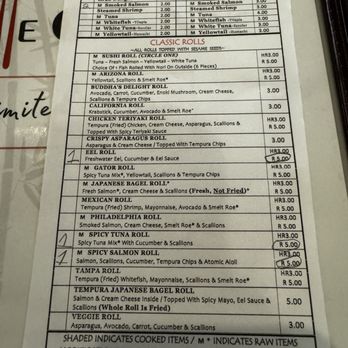 Grille One Nine Asian Fusion - Sushi, nigiri and sashimi menu. - Sushi Bars Near Me - Port Richey, Florida