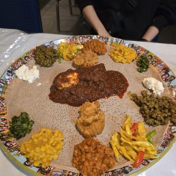 Beteseb Restaurant - Doro Wot Veggie Combo - Ethiopian Near Me - Anaheim, California