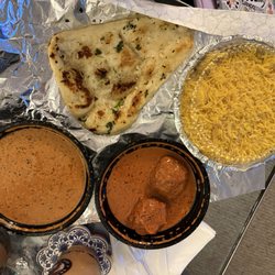 Spicy Trails - Garlic Naan, Plain Rice, Malai Kofta, and Paneer Tikka Masala