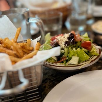 Phoenician Resto Cafe - side salad and cripsy fries - Lebanese Near Me - Austin, Texas