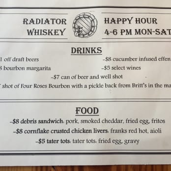 Radiator Whiskey - Happy hour - New American Near Me - Seattle, Washington Radiator Whiskey - Happy hour - New American Near Me - Seattle, Washington
