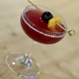 Aviation Cocktail (Batch 13 Gin, fresh lemon, lavender syrup, & Bordeaux cherry juice) Aviation Cocktail (Batch 13 Gin, fresh lemon, lavender syrup, & Bordeaux cherry juice)