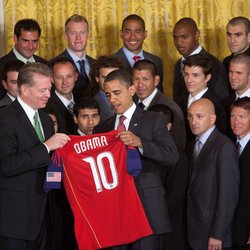 Real Salt Lake - Former President Barack Obama with the 2009 MLS Cup Champions, Real Salt Lake.