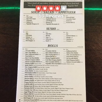 Sushi World - The menu is smaller than other AYCE sushi joints. Let's see about the quality. :) - Japanese Near Me - Chicago, Illinois