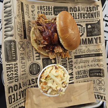 Mackie’s Barbecue - Pulled pork sandwich with coleslaw - Barbeque Near Me - Gaithersburg, Maryland Mackie’s Barbecue - Pulled pork sandwich with coleslaw - Barbeque Near Me - Gaithersburg, Maryland