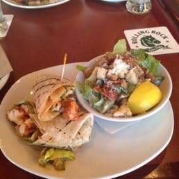 Buffalo chicken Caesar wrap and a side Caesar salad Buffalo chicken Caesar wrap and a side Caesar salad
