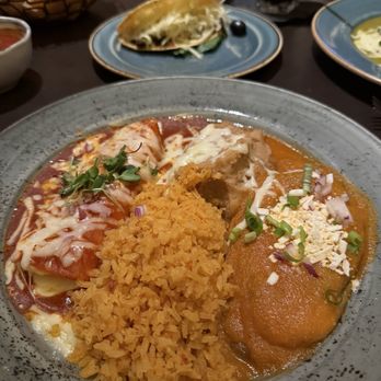 Javier's - Cheese Enchilada, Beef Taco and Chili Relleno Combo - Mexican Near Me - Las Vegas, Nevada