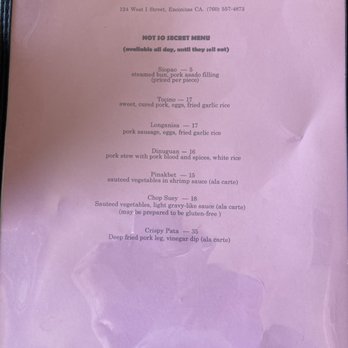 CARiN de RiA - The special menu - Filipino Near Me - Encinitas, California