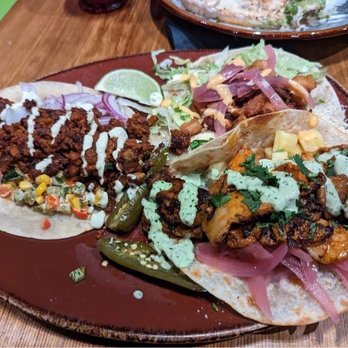 Tio Taco + Tequila Bar - Taco Trio (Chorizo and potato, al pastor, Chico) - Mexican Near Me - Edison, New Jersey