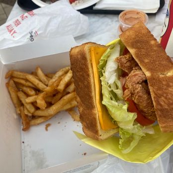 Chicken Now - Crispy Texas Sandwich with    Come Get Some!!! - Fast Food Near Me - Arcadia, California