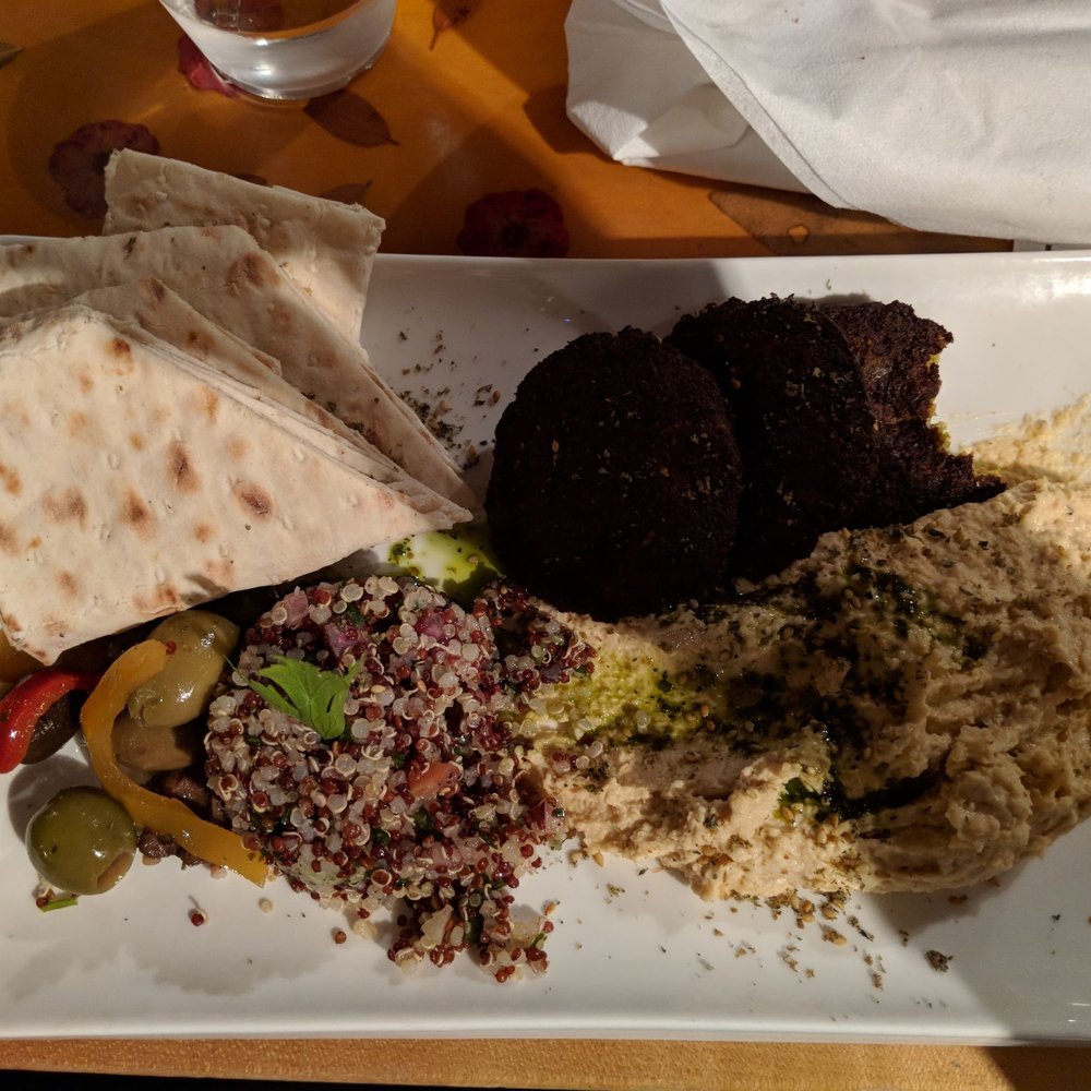 Comedy Oakland - Mezze plate (no flash photography allowed so pic sucks, sorry) - Comedy Clubs Near Me Comedy Oakland - Mezze plate (no flash photography allowed so pic sucks, sorry) - Comedy Clubs Near Me