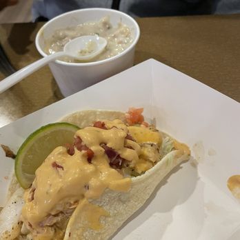 Burien Fish House - This 1/2 the cod fish taco order. Huge, filled to overflowing with fish. - Seafood Near Me - Burien, Washington Burien Fish House - This 1/2 the cod fish taco order. Huge, filled to overflowing with fish. - Seafood Near Me - Burien, Washington