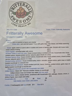 Menu photo 1 Fritterally Awesome Long Beach, WA