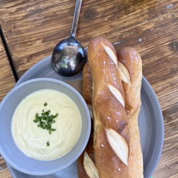Benchmark - pretzels with cheese! - New American Near Me - Santa Ana, California