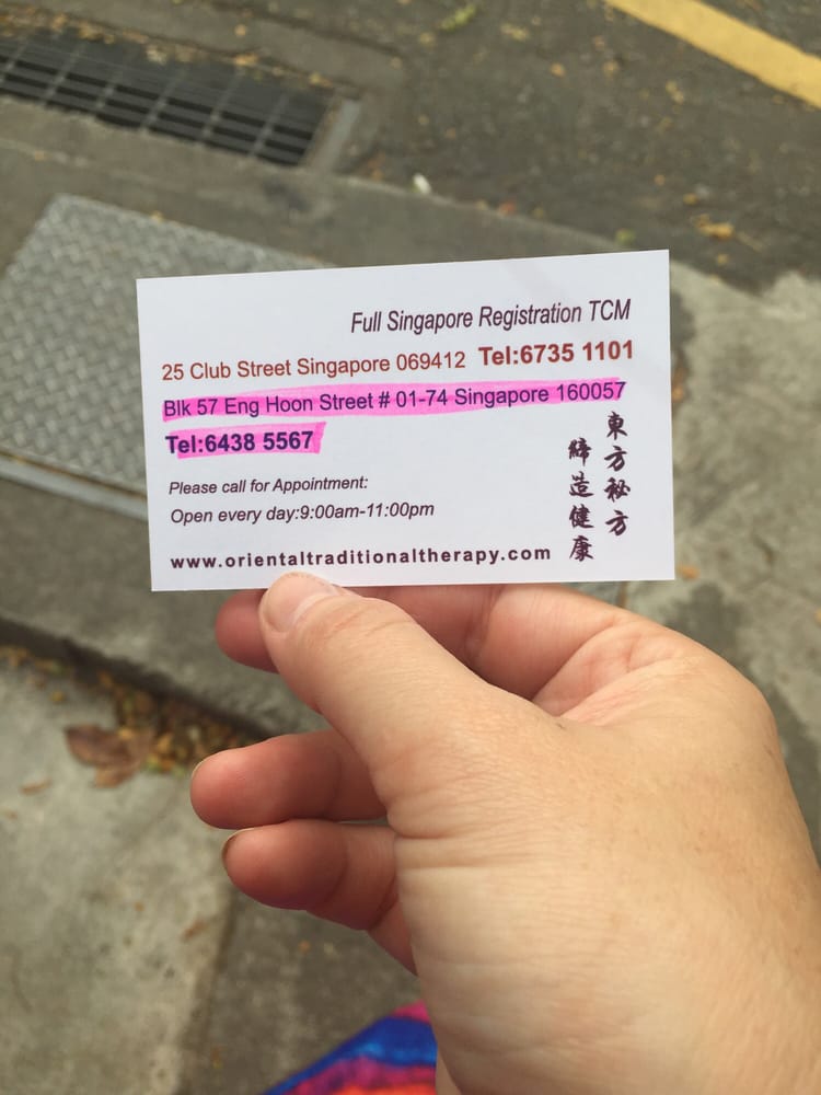 ORIENTAL TRADITIONAL THERAPY Updated June 2024 57 Eng Hoon St