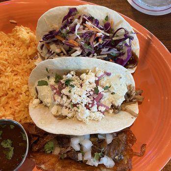 Taco Boy - In order too to bottom: crispy avocado, carnitas, birria - Desserts Near Me - Charlotte, North Carolina