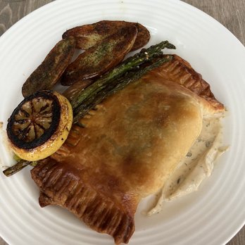 The Pawnee House - Salmon Wellington - Comfort Food Near Me - Oak Bluffs, Massachusetts
