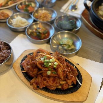 Hanmi Korean Restaurant - #22 Spicy Chicken + soybean paste stew + vegetable wrap - Korean Near Me - Artesia, California Hanmi Korean Restaurant - #22 Spicy Chicken + soybean paste stew + vegetable wrap - Korean Near Me - Artesia, California