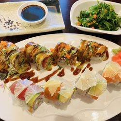 Tokyo Japanese Cuisine - Seaweed salad, Terre Haute roll, & Rainbow Roll