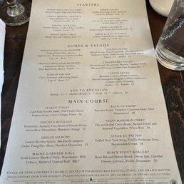 Menu from August 2023 Menu from August 2023