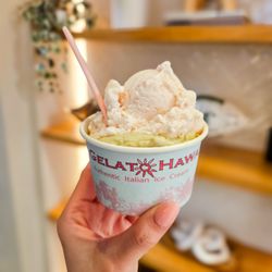 IL Gelato Waikiki - Strawberry Cheesecake and Pistachio gelato
