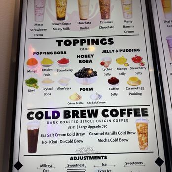 Tea Be Honest - Menu: messy milk, toppings, cold brew - Bubble Tea Near Me - Fontana, California Tea Be Honest - Menu: messy milk, toppings, cold brew - Bubble Tea Near Me - Fontana, California